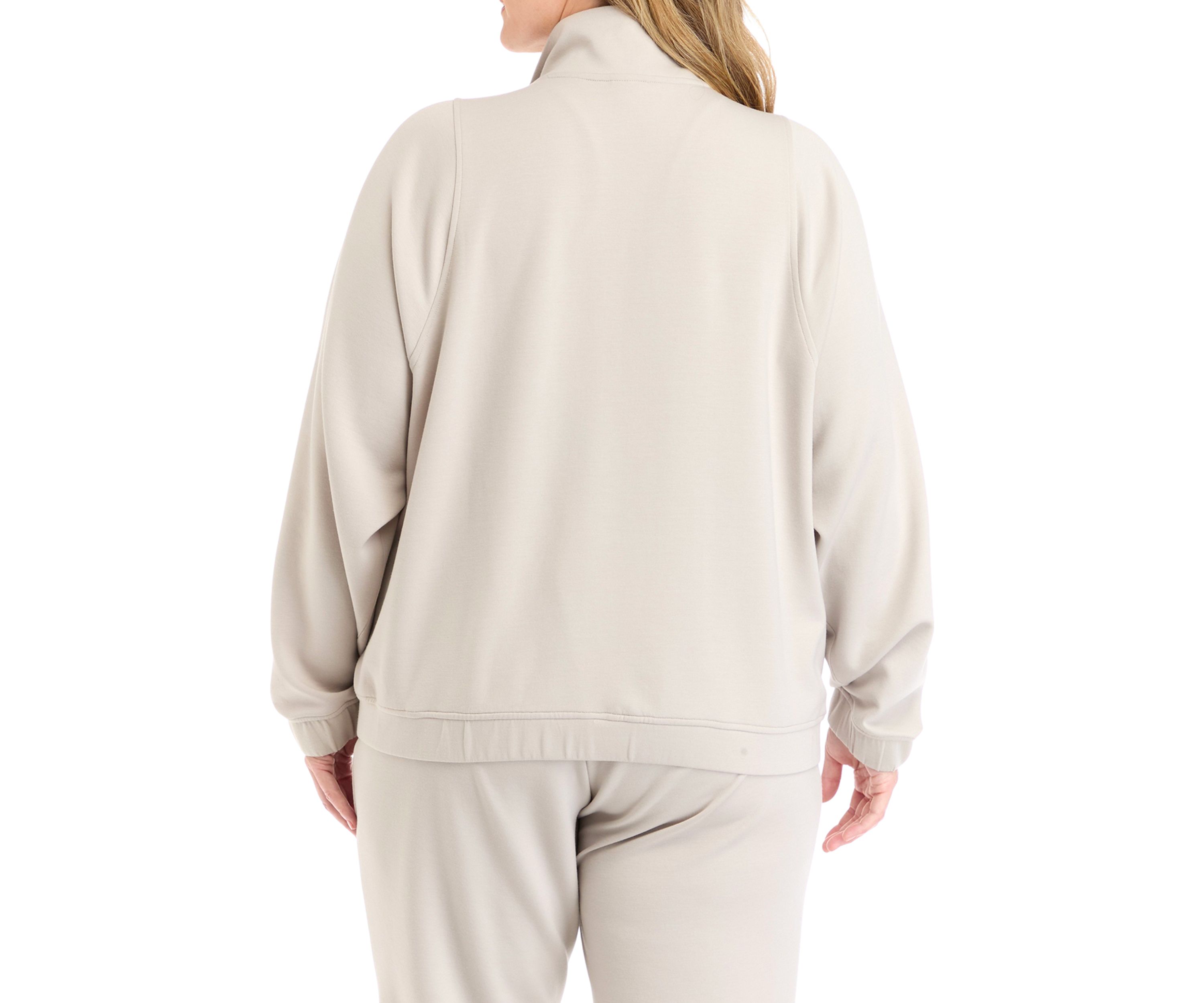 Plus Size Scuba 1/2 Zip Pullover Sweatshirt with Pockets