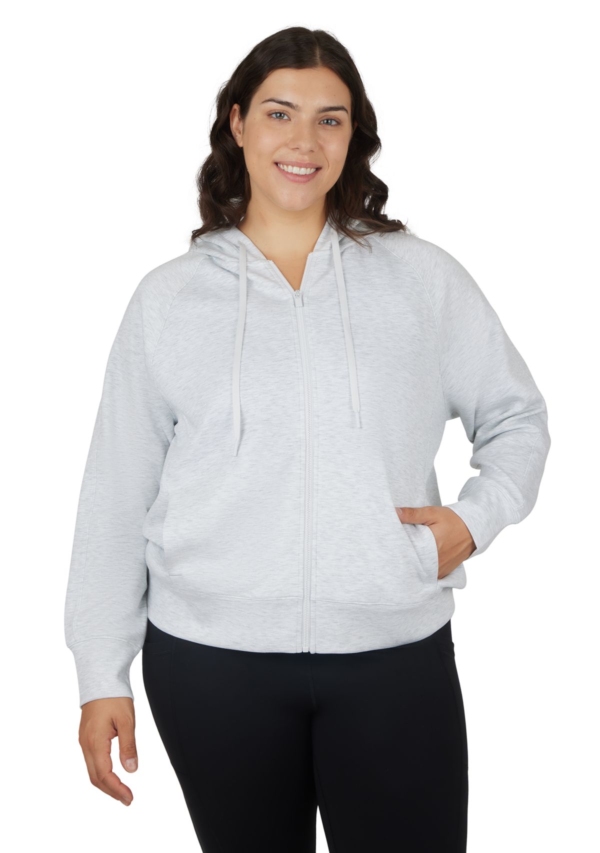 Plus Size Scuba Hoodie with Side Pockets 