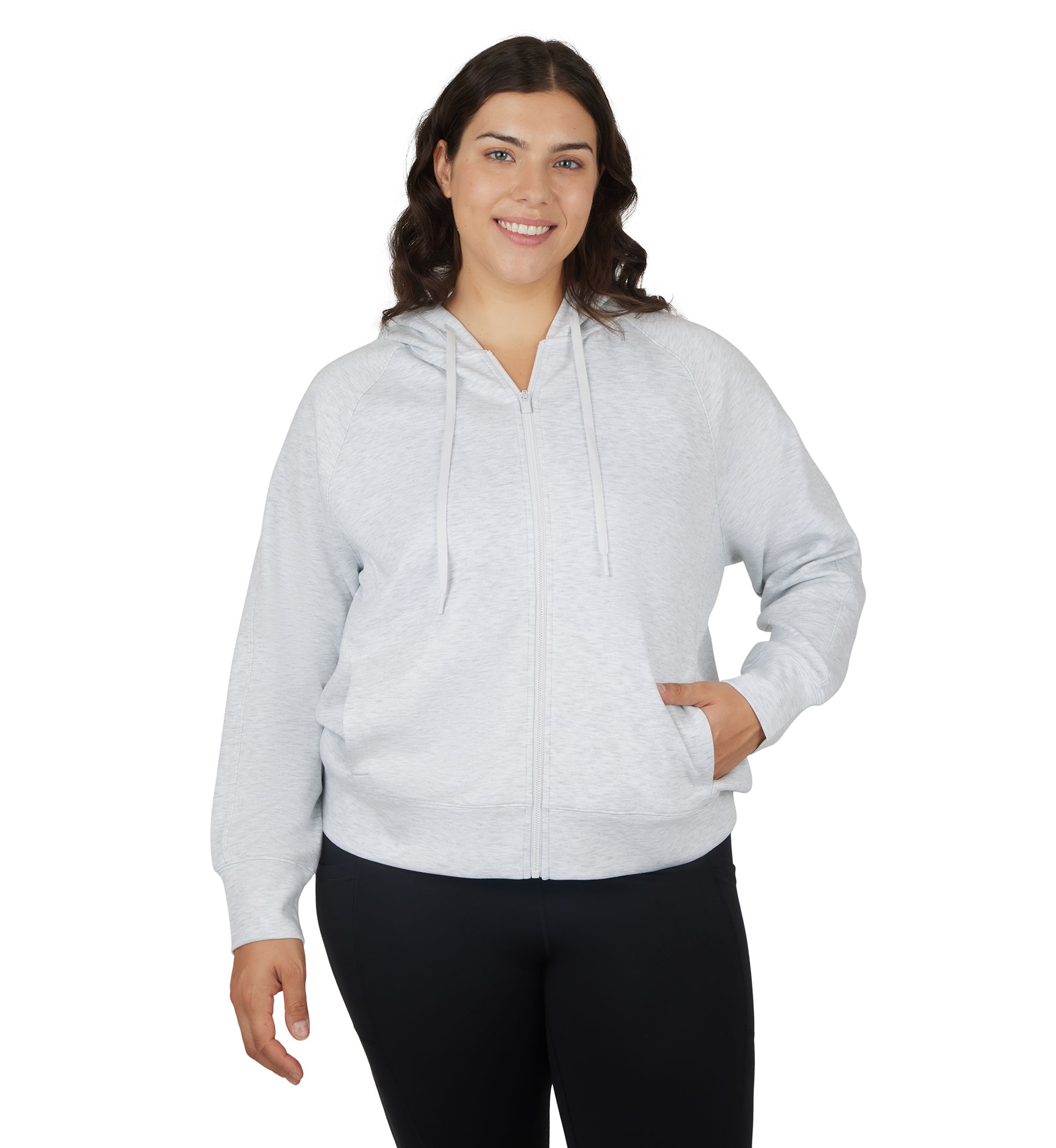 Plus Size Scuba Hoodie with Side Pockets 