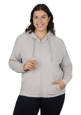 Yogalicious Women's Plus Size Scuba Hoodie with Side Pockets, 3X