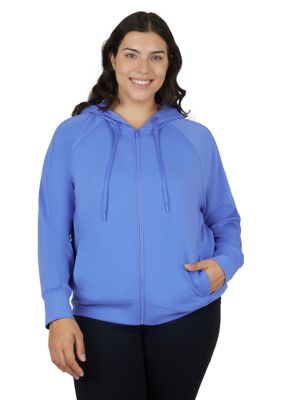 Yogalicious Women's Plus Size Scuba Hoodie with Side Pockets, 1X