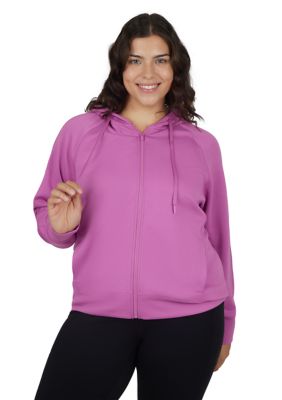 Yogalicious Women's Plus Size Scuba Hoodie with Side Pockets, 3X
