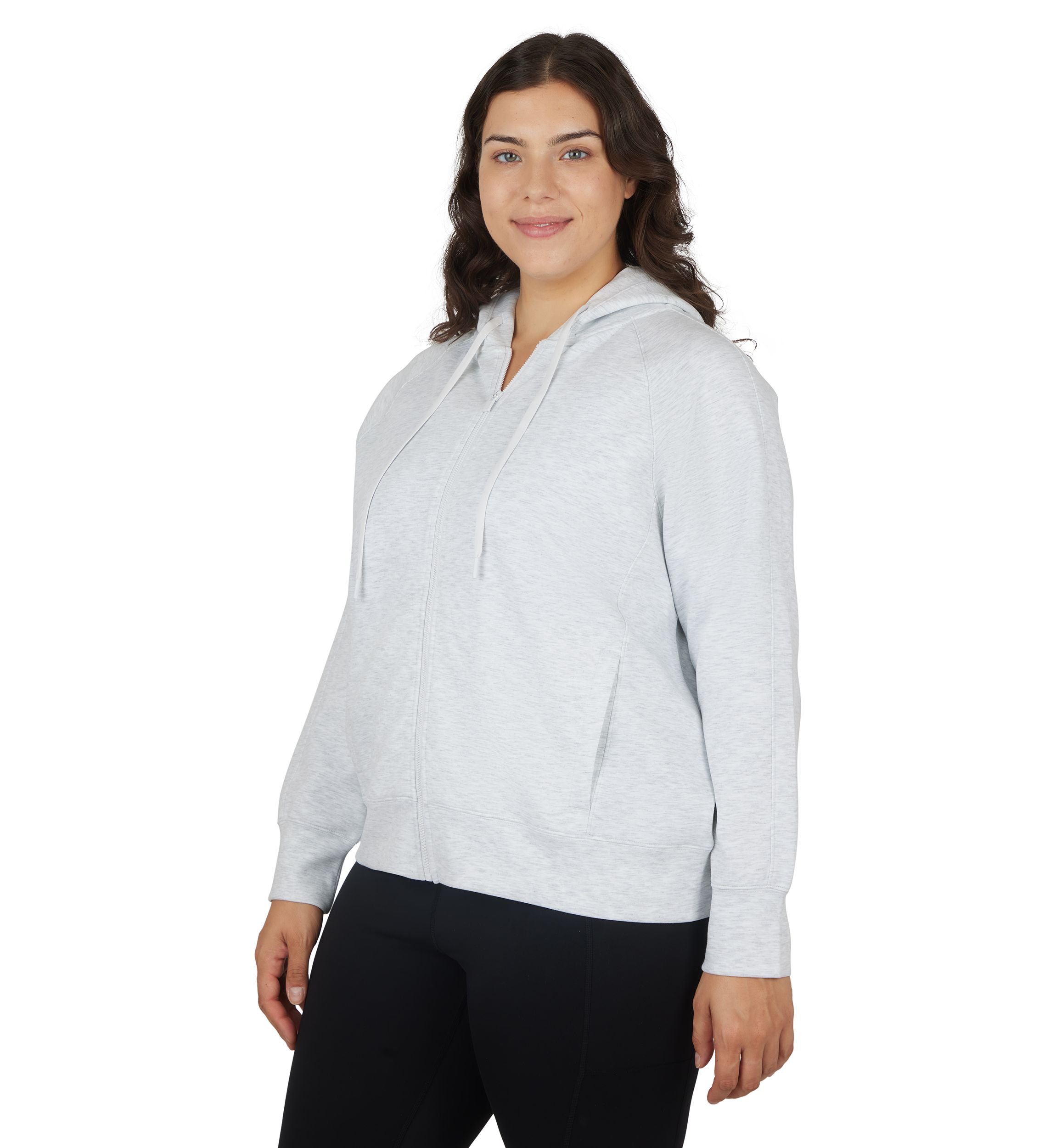 Plus Size Scuba Hoodie with Side Pockets 