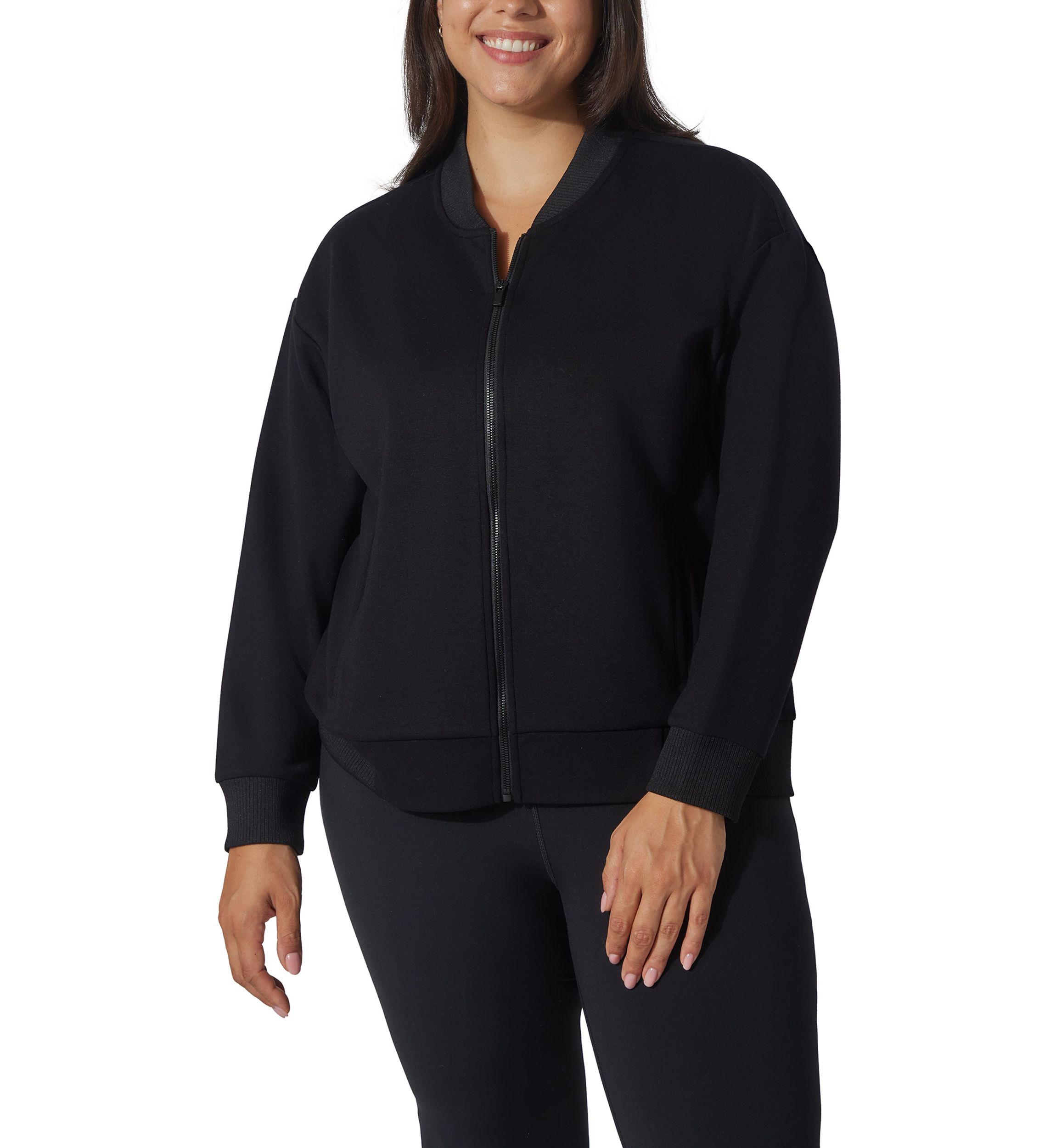 Plus Size Scuba Varsity Bomber Jacket