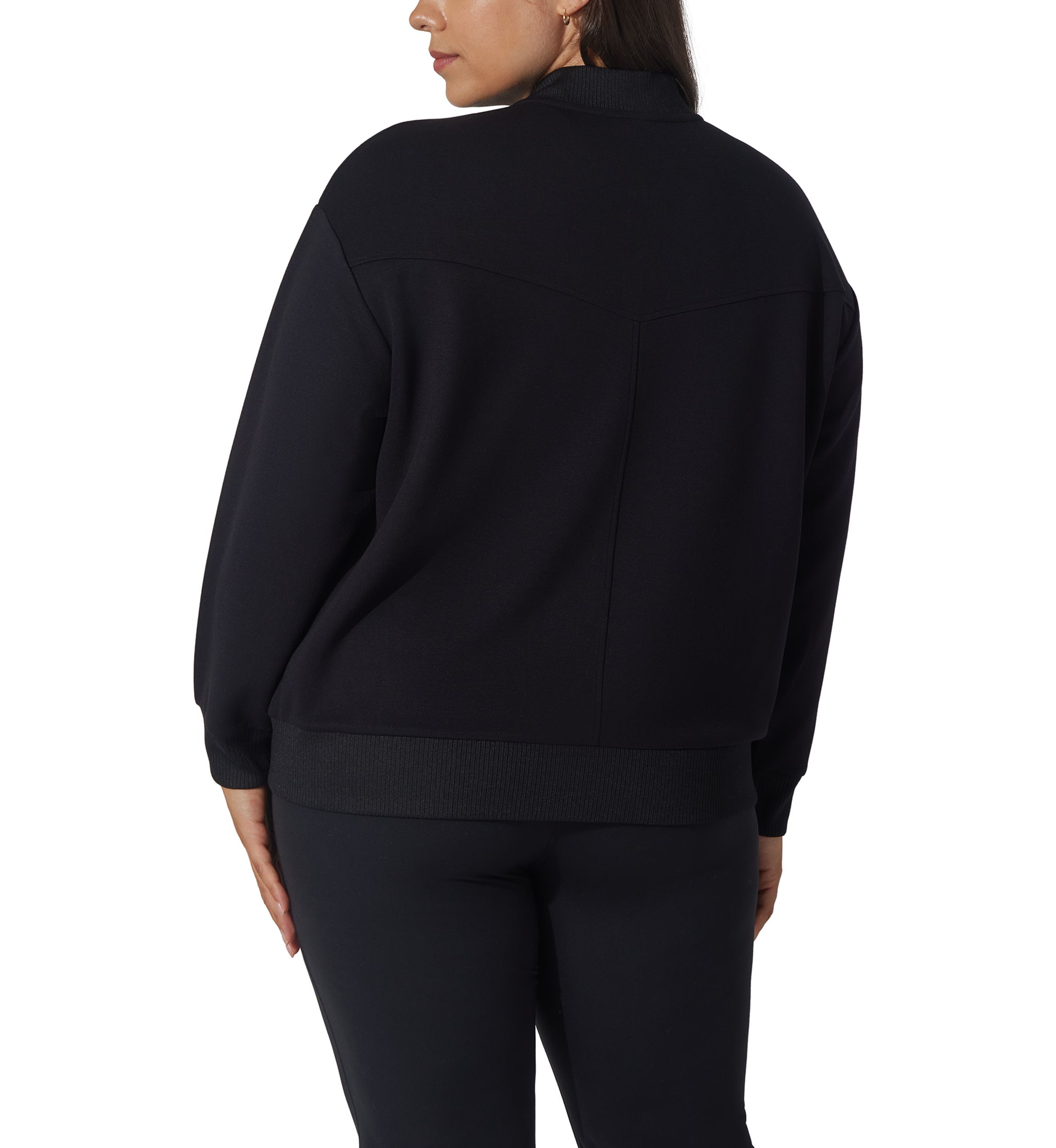 Plus Size Scuba Varsity Bomber Jacket