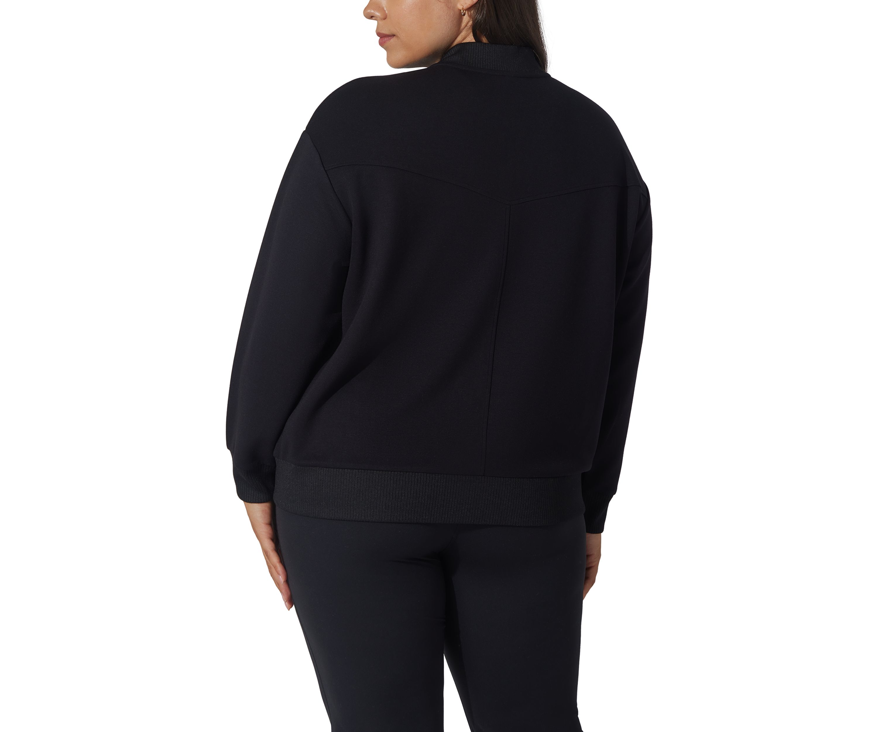 Plus Size Scuba Varsity Bomber Jacket