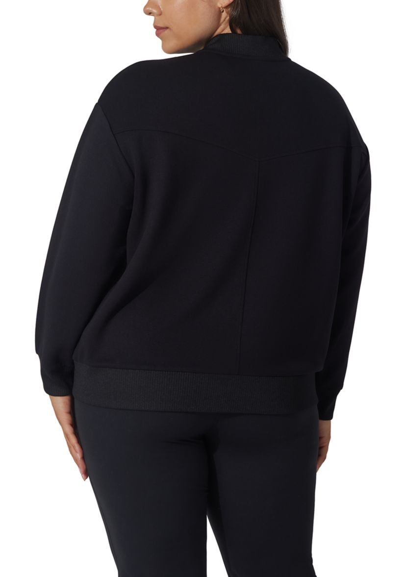 Plus Size Scuba Varsity Bomber Jacket