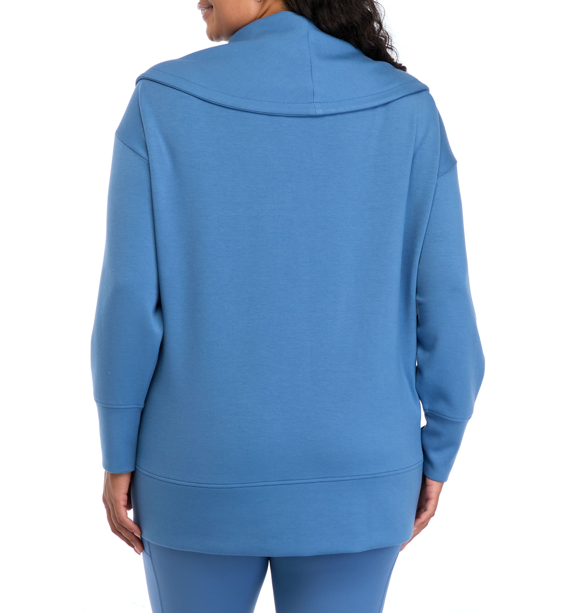 Plus Size Scuba Cardigan with Pockets