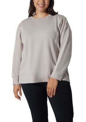 Yogalicious Women's Plus Size Scuba Crew Pullover, 3X