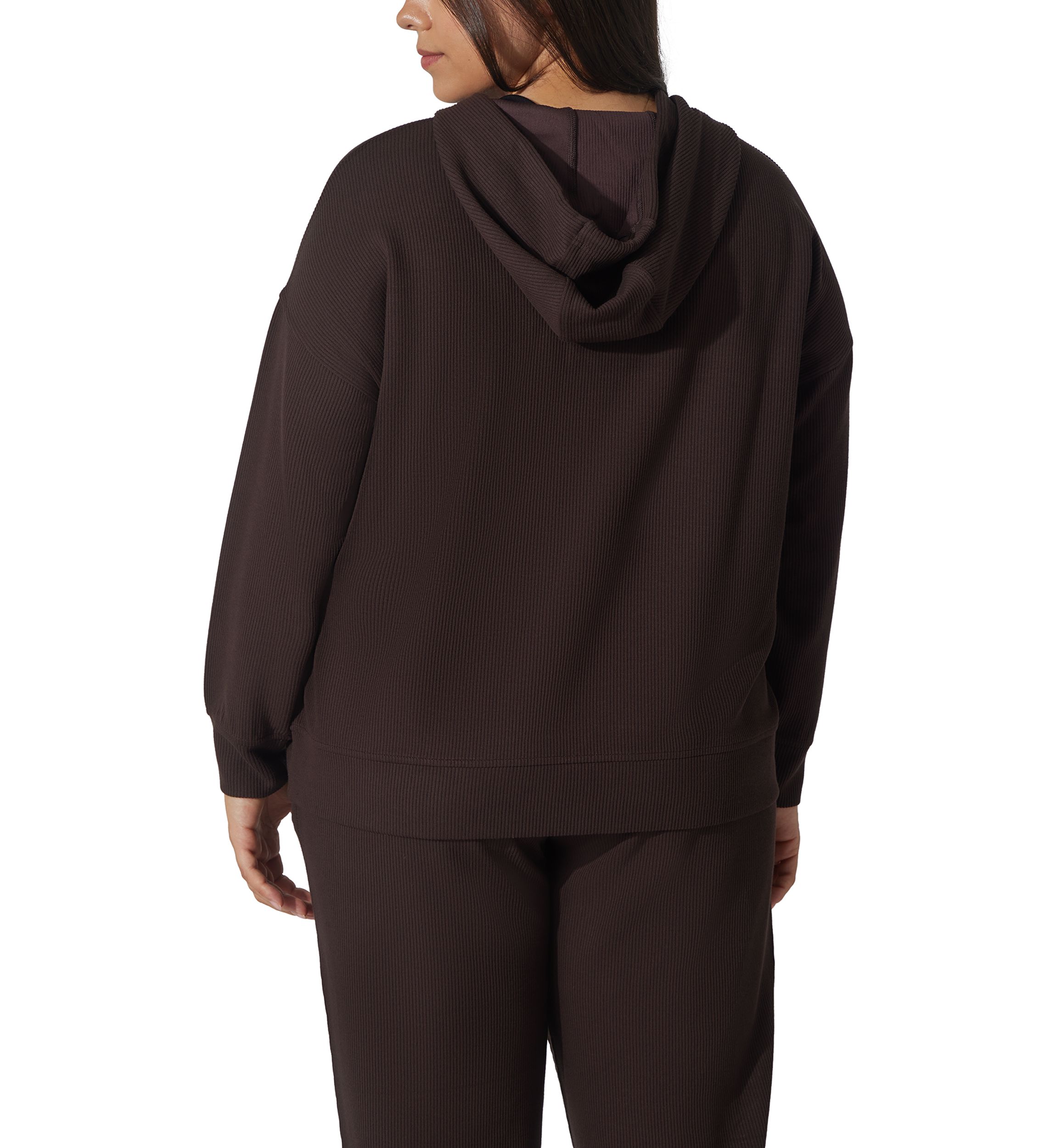 Plus Size Scuba Rib V-Neck Pullover Hoodie 