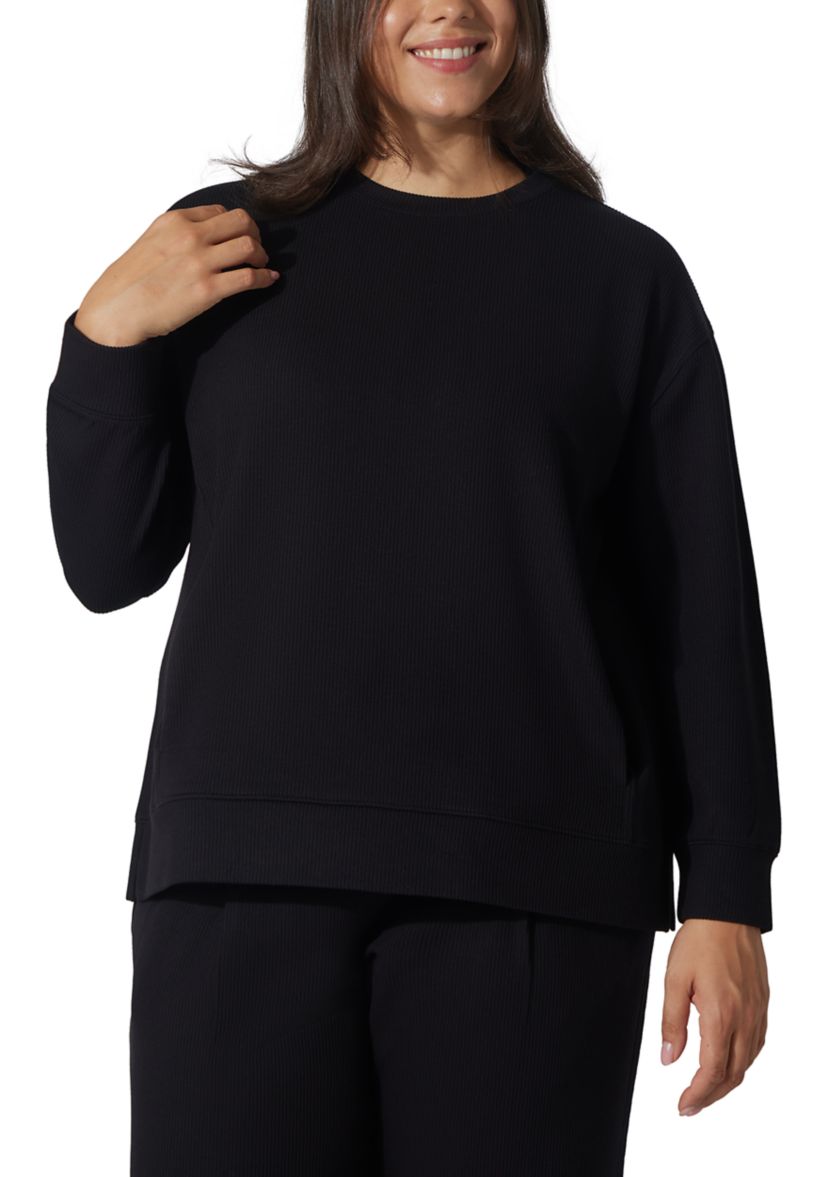 Plus Size Scruba Rib Crew Pullover