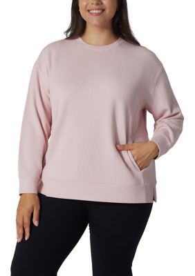 Yogalicious Women's Plus Size Scruba Rib Crew Pullover, 3X