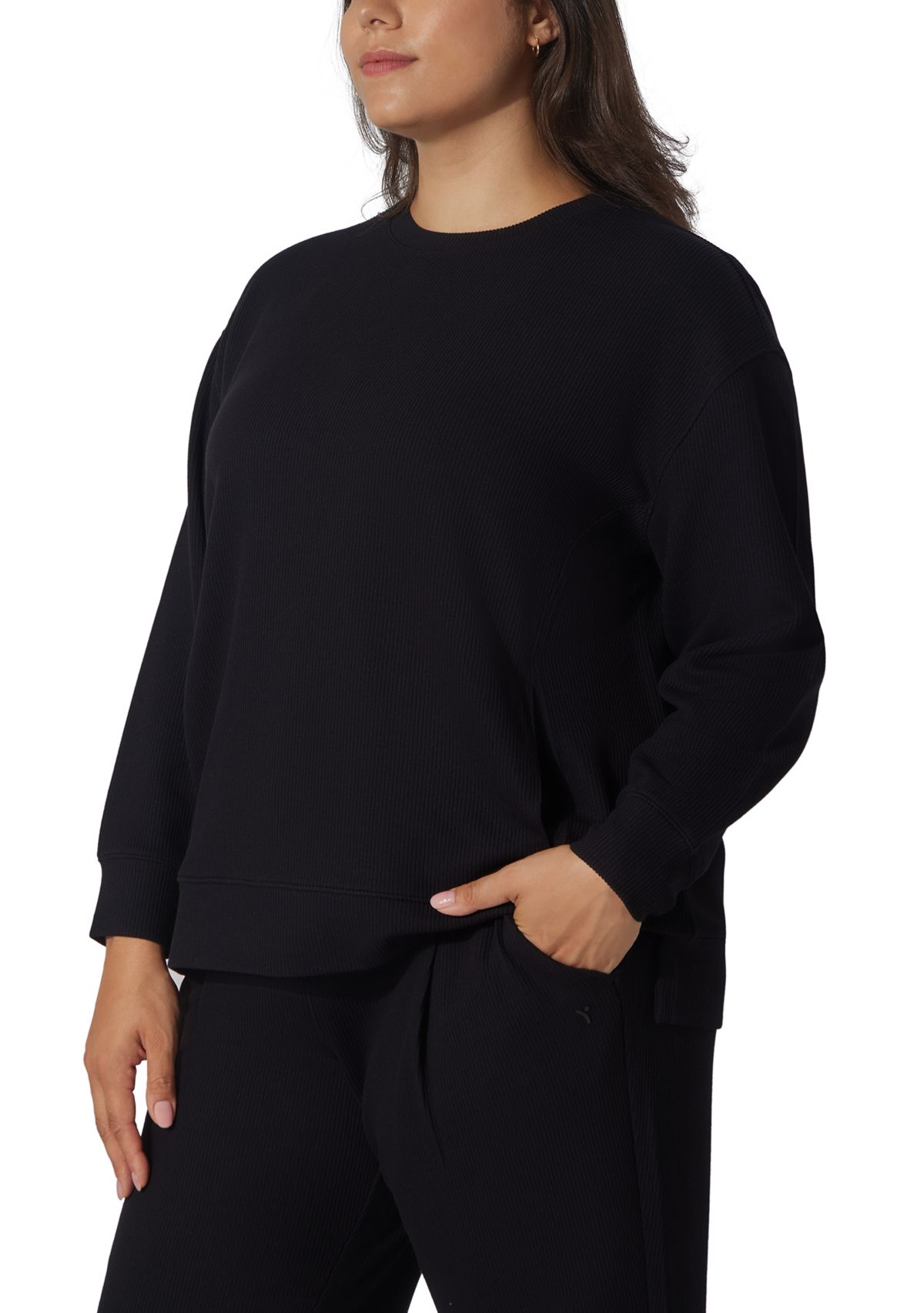 Plus Size Scruba Rib Crew Pullover