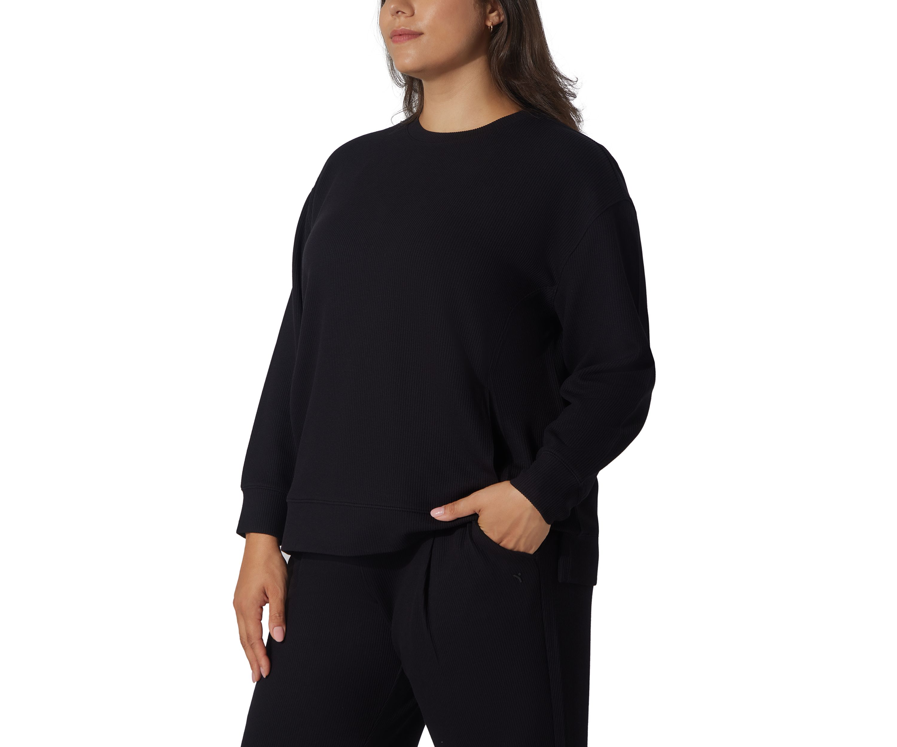 Plus Size Scruba Rib Crew Pullover