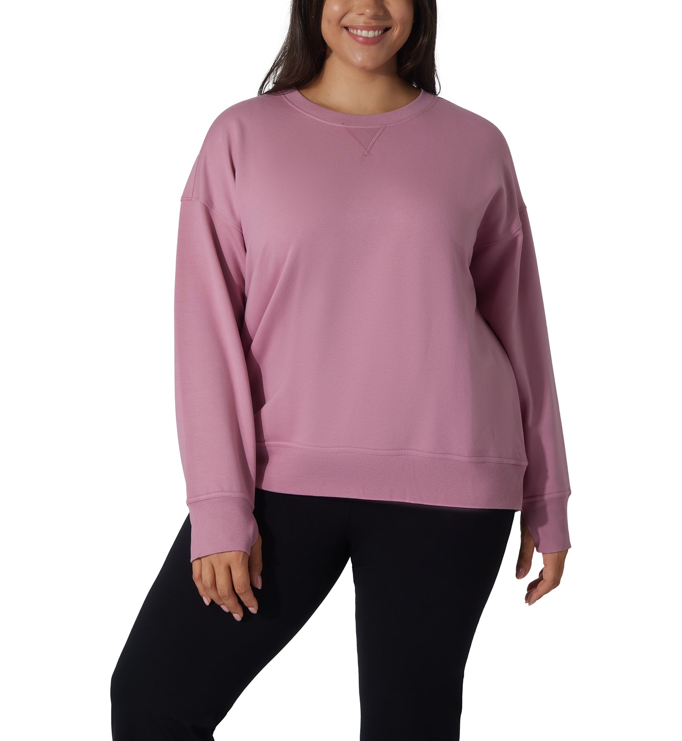 Plus Size Brushed Terry Eleven Crew Neck Shirt