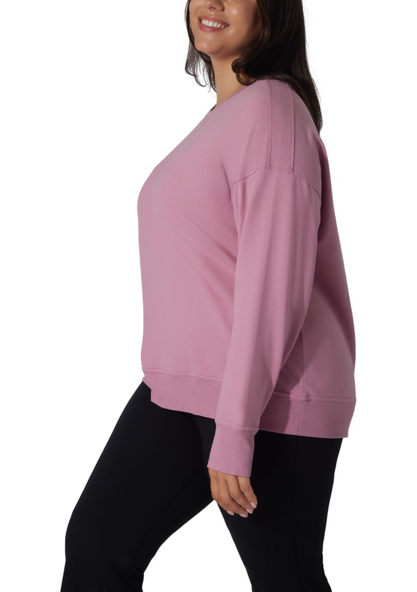 Plus Size Brushed Terry Eleven Crew Neck Shirt