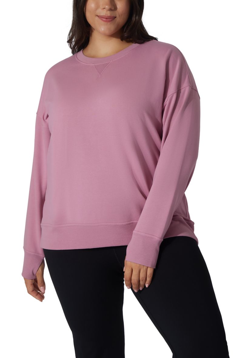 Plus Size Brushed Terry Eleven Crew Neck Shirt