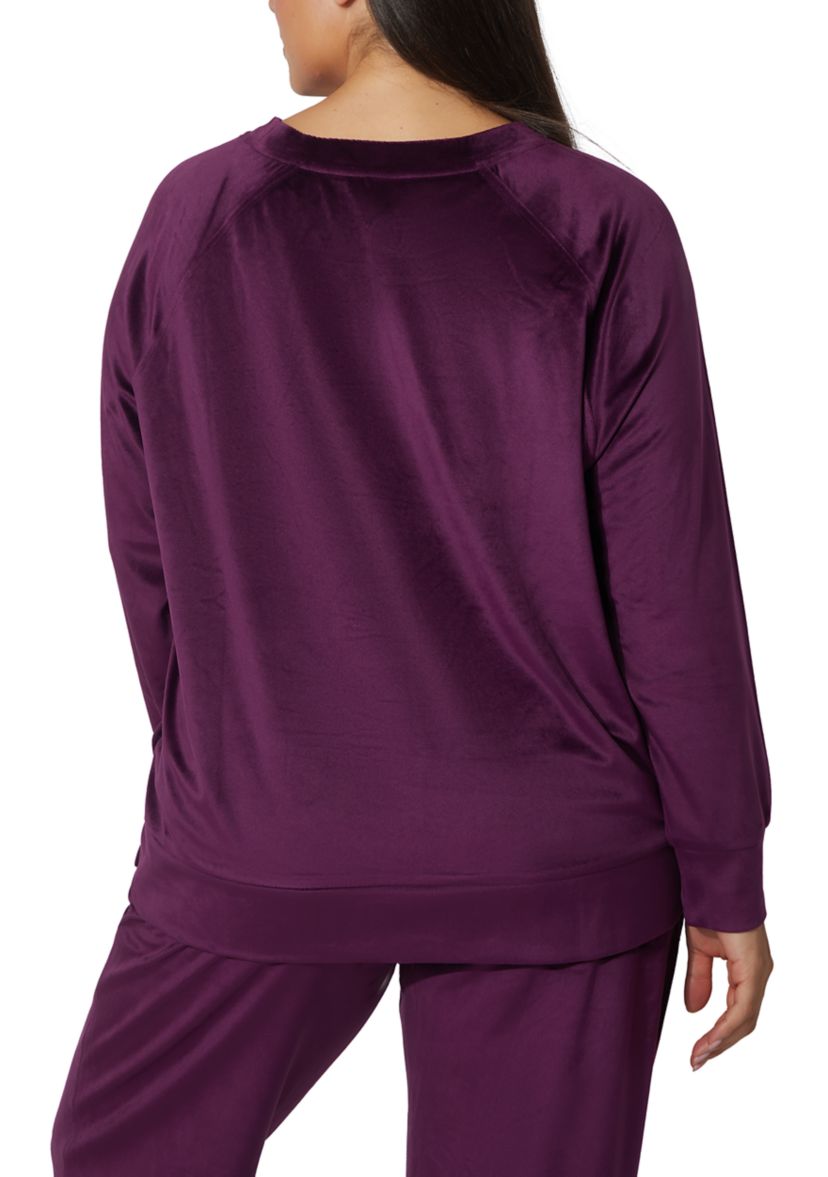 Plus Size Velour Sophie Sweatshirt with Side Detail