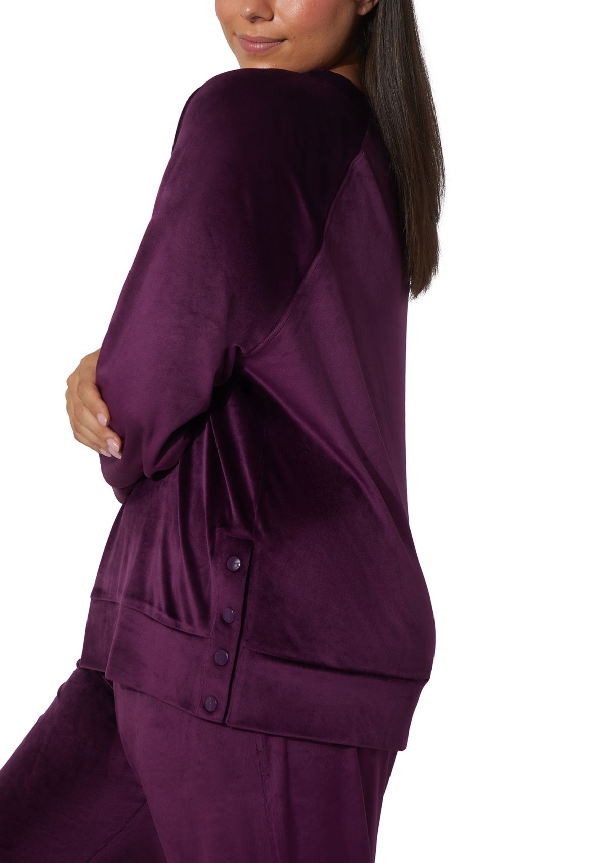 Plus Size Velour Sophie Sweatshirt with Side Detail