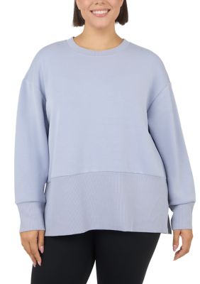 Yogalicious Women's Plus Size Lexa Sandwash Scuba Sweatshirt, 3XL