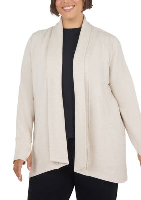 Yogalicious Women's Plus Size Modal Terry Long Cardigan, 3X