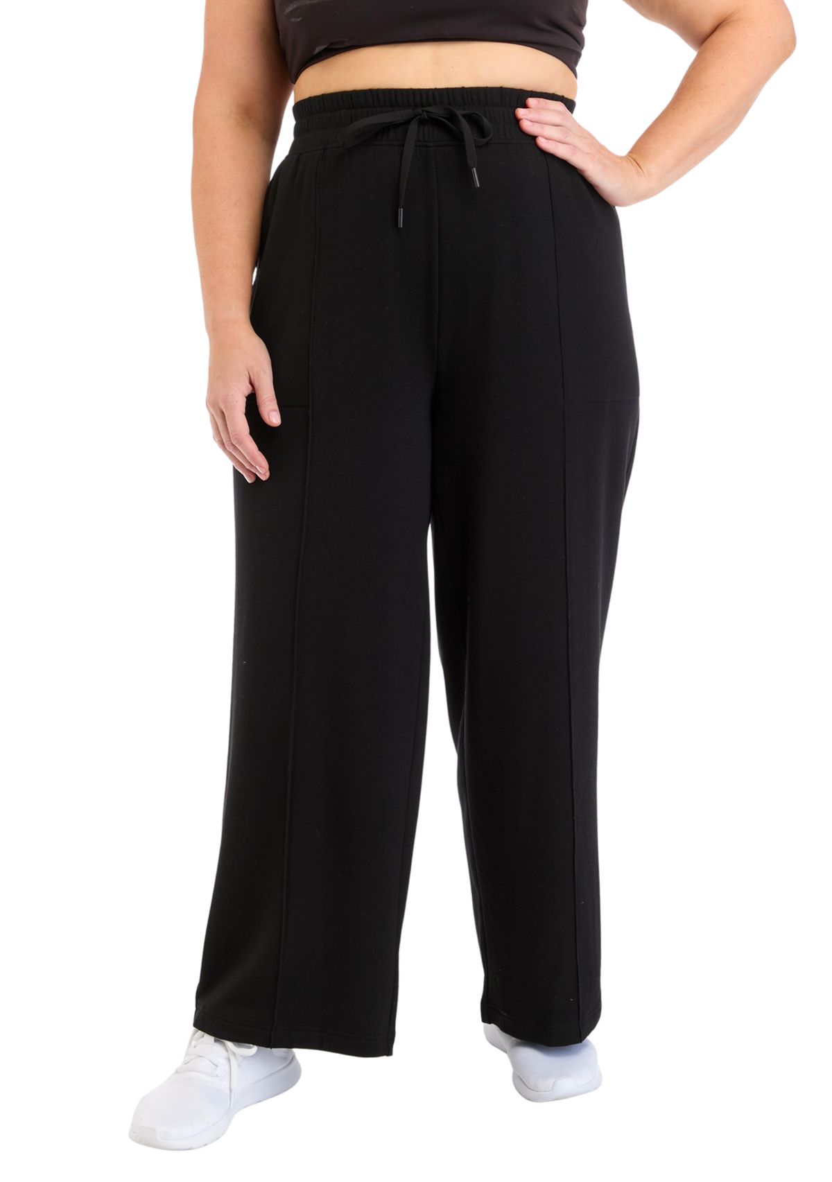 Plus Size High Rise Brushed Terry Pants