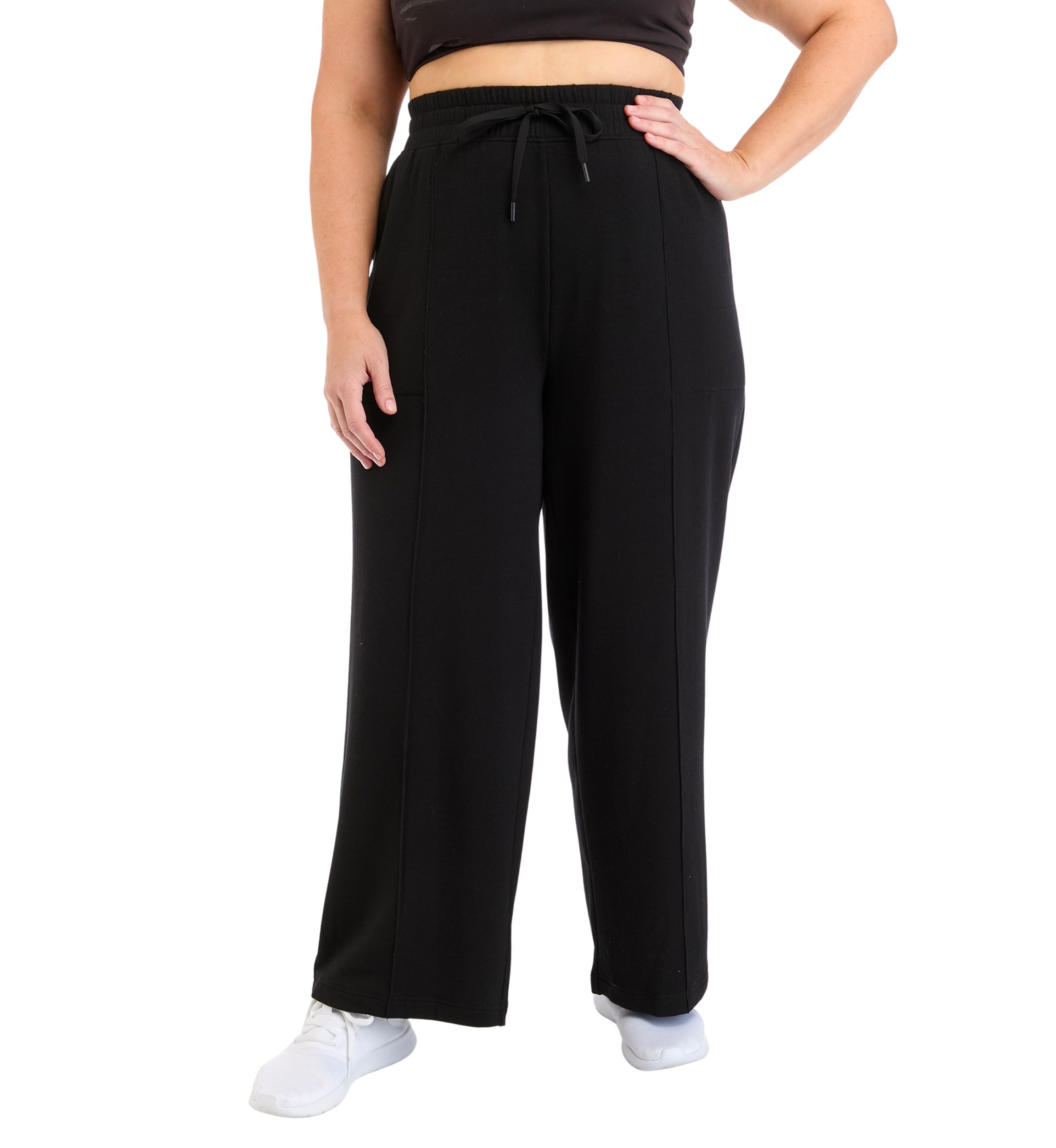 Plus Size High Rise Brushed Terry Pants