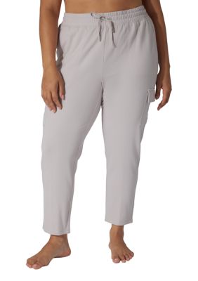 Yogalicious Women's Plus Size Brushed Terry Tapered Pants, 3X
