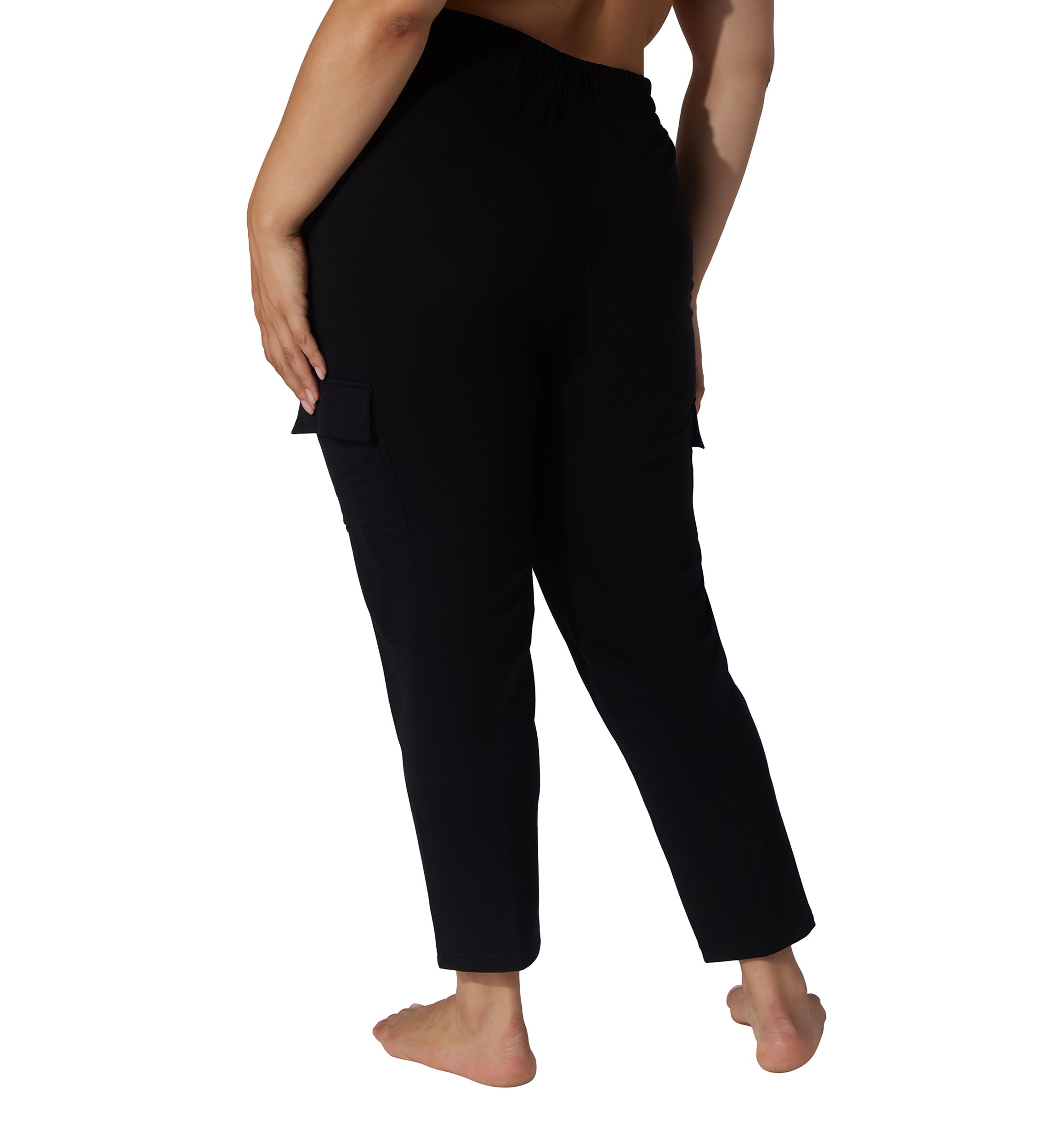 Plus Size Brushed Terry Tapered Pants
