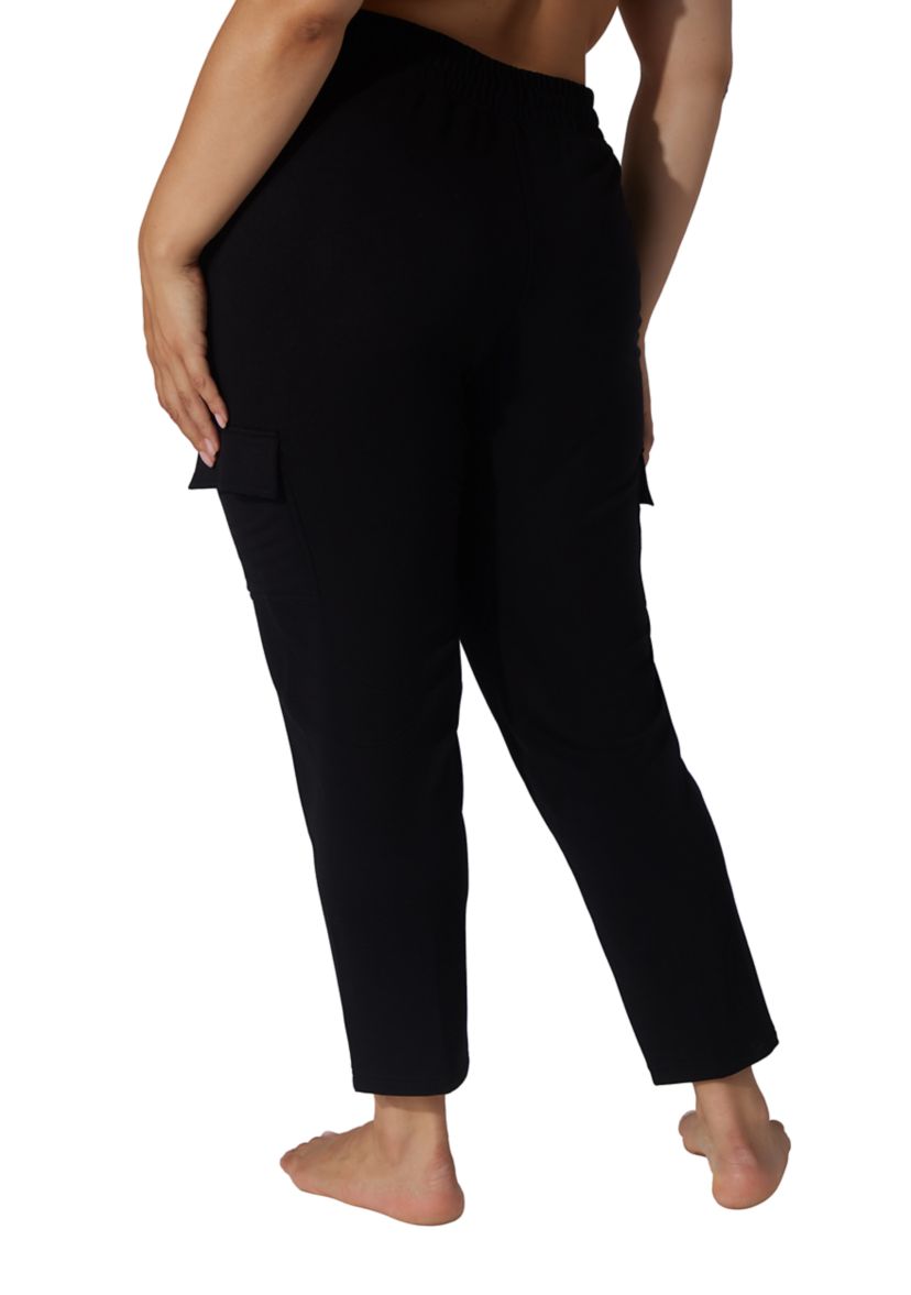 Plus Size Brushed Terry Tapered Pants