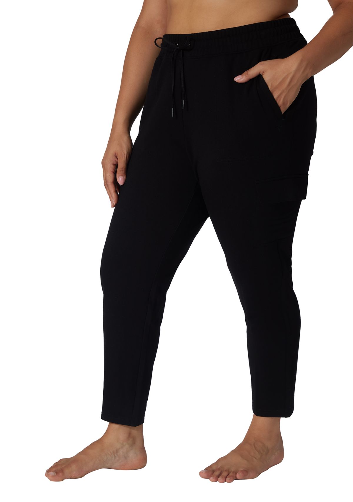 Plus Size Brushed Terry Tapered Pants