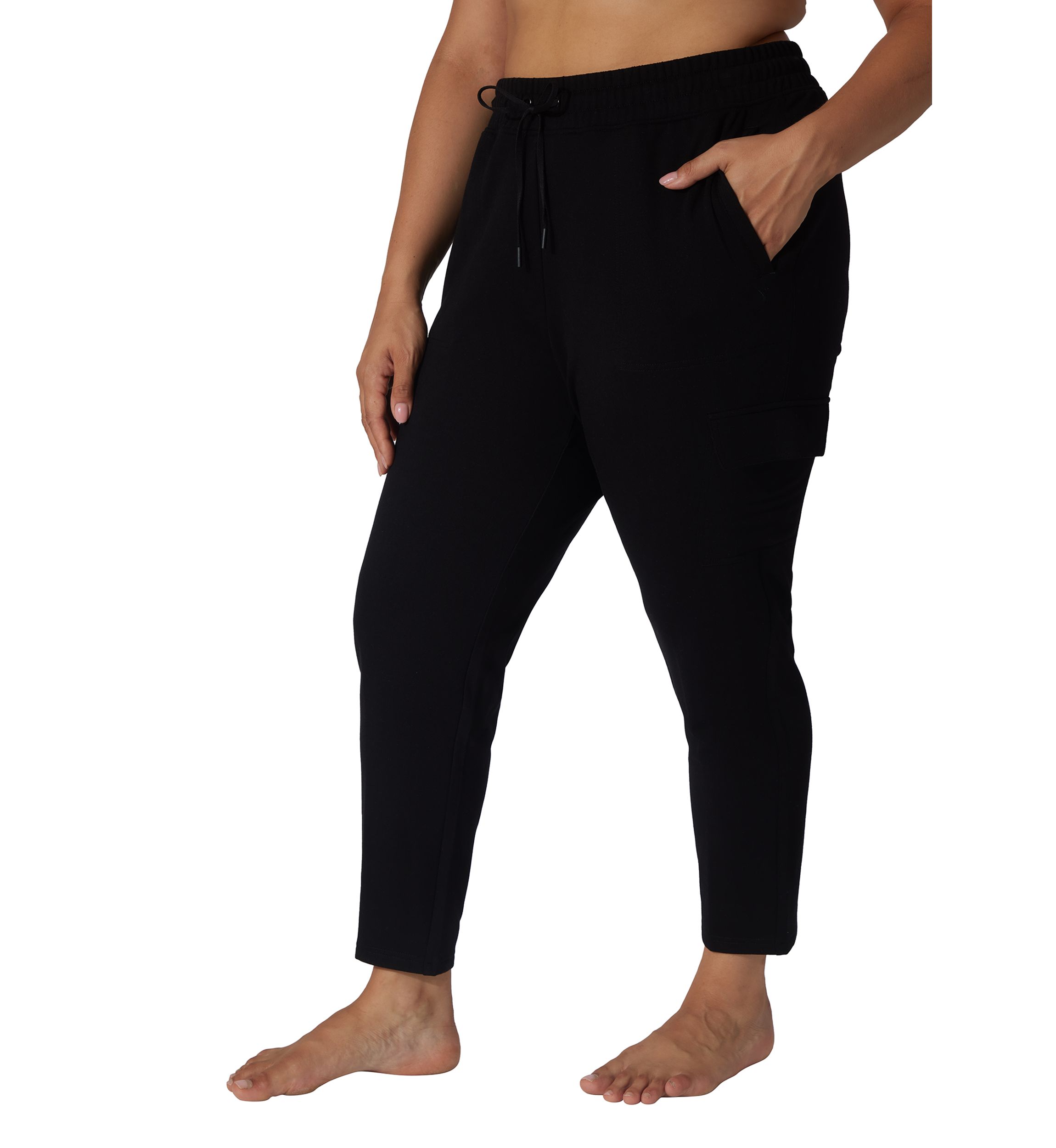 Plus Size Brushed Terry Tapered Pants