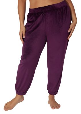 Yogalicious Women's Plus Size Velour Hannah Joggers, Black, 1X