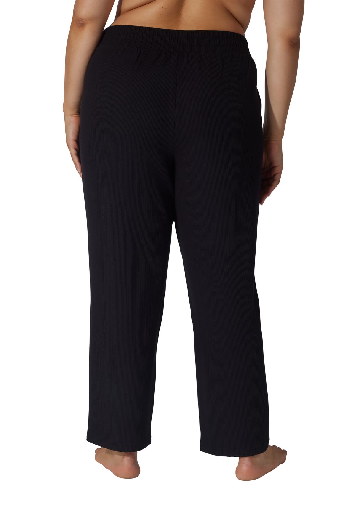 Plus Size Scuba Rib Straight Leg Pants 