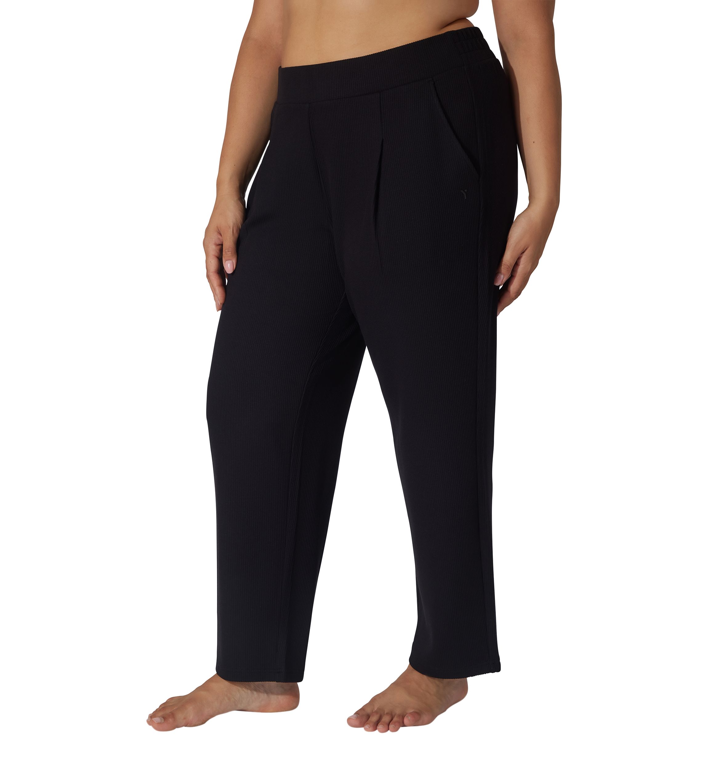 Plus Size Scuba Rib Straight Leg Pants 