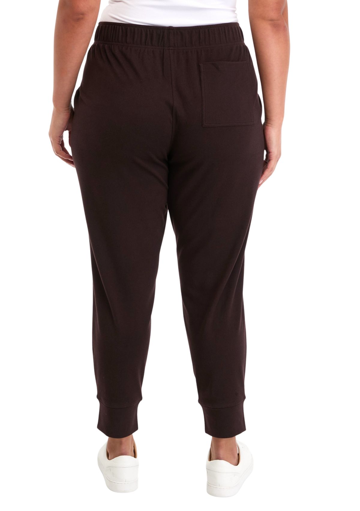 Plus Size Ribbed Fleece Slim Fit Joggers