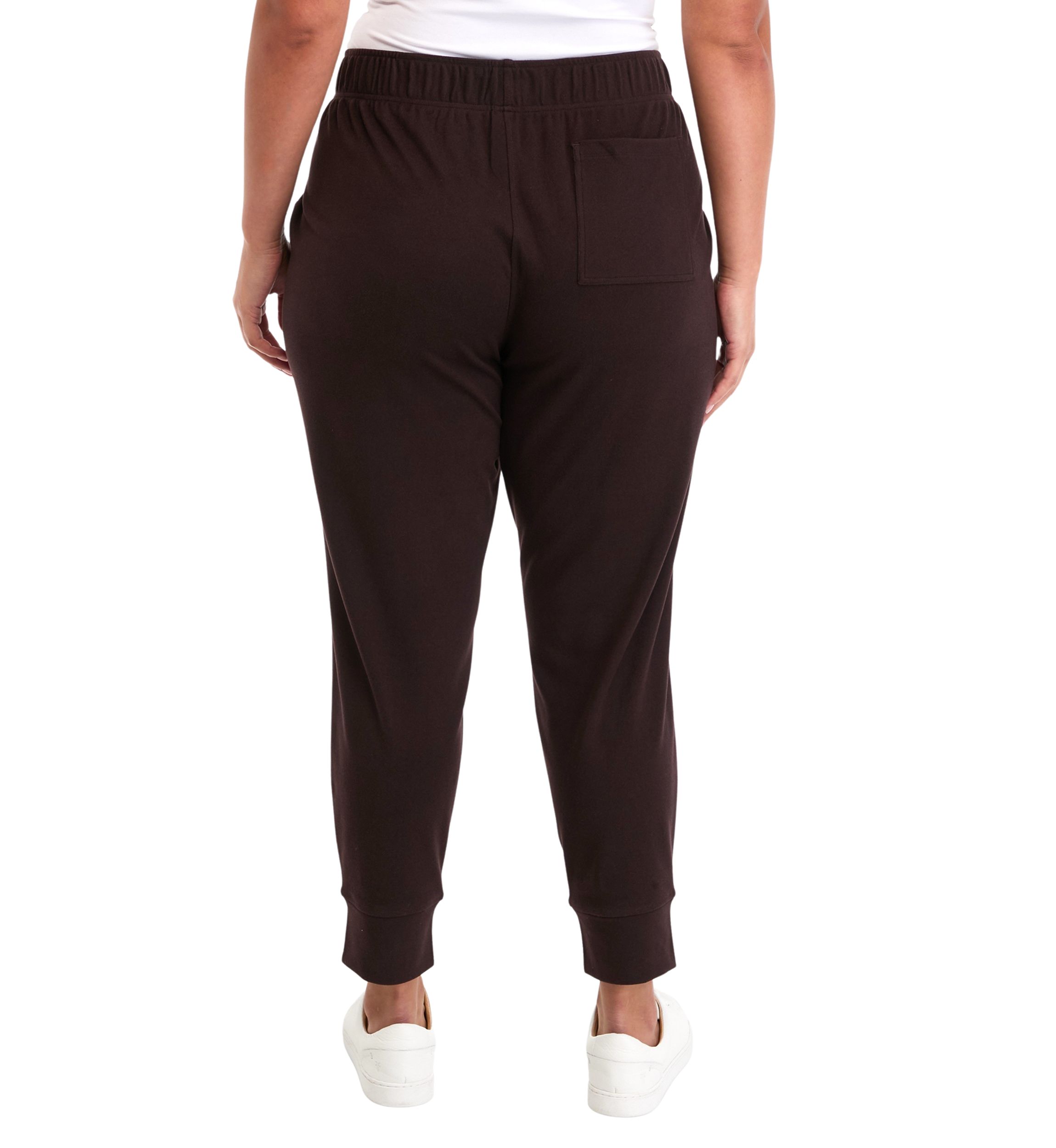 Plus Size Ribbed Fleece Slim Fit Joggers