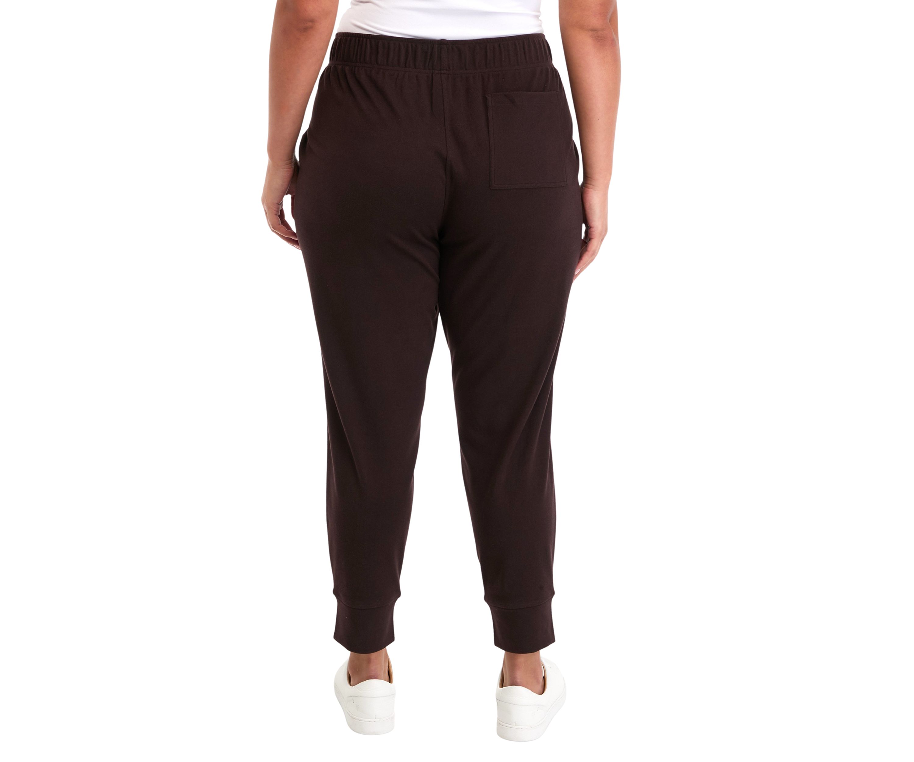 Plus Size Ribbed Fleece Slim Fit Joggers