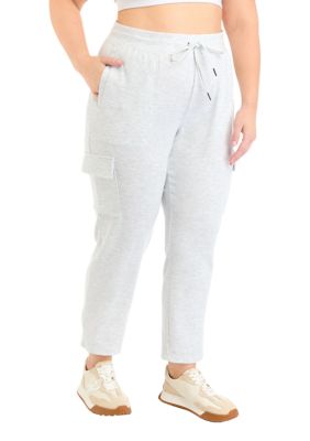 Yogalicious Women's Plus Size Scuba Jamie Tapered Pants with Cargo Pockets, 3X