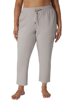 Yogalicious Women's Plus Size Scuba Jamie Tapered Pants with Cargo Pockets, 3X