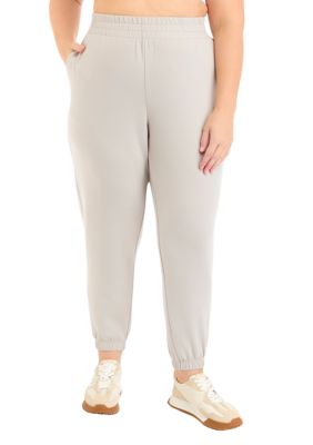 Yogalicious Women's Plus Size Scuba Taylor Jogger Pants, 3X