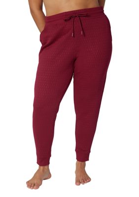 Yogalicious Women's Plus Size Diamond Quilted Joggers with Pockets, 3X