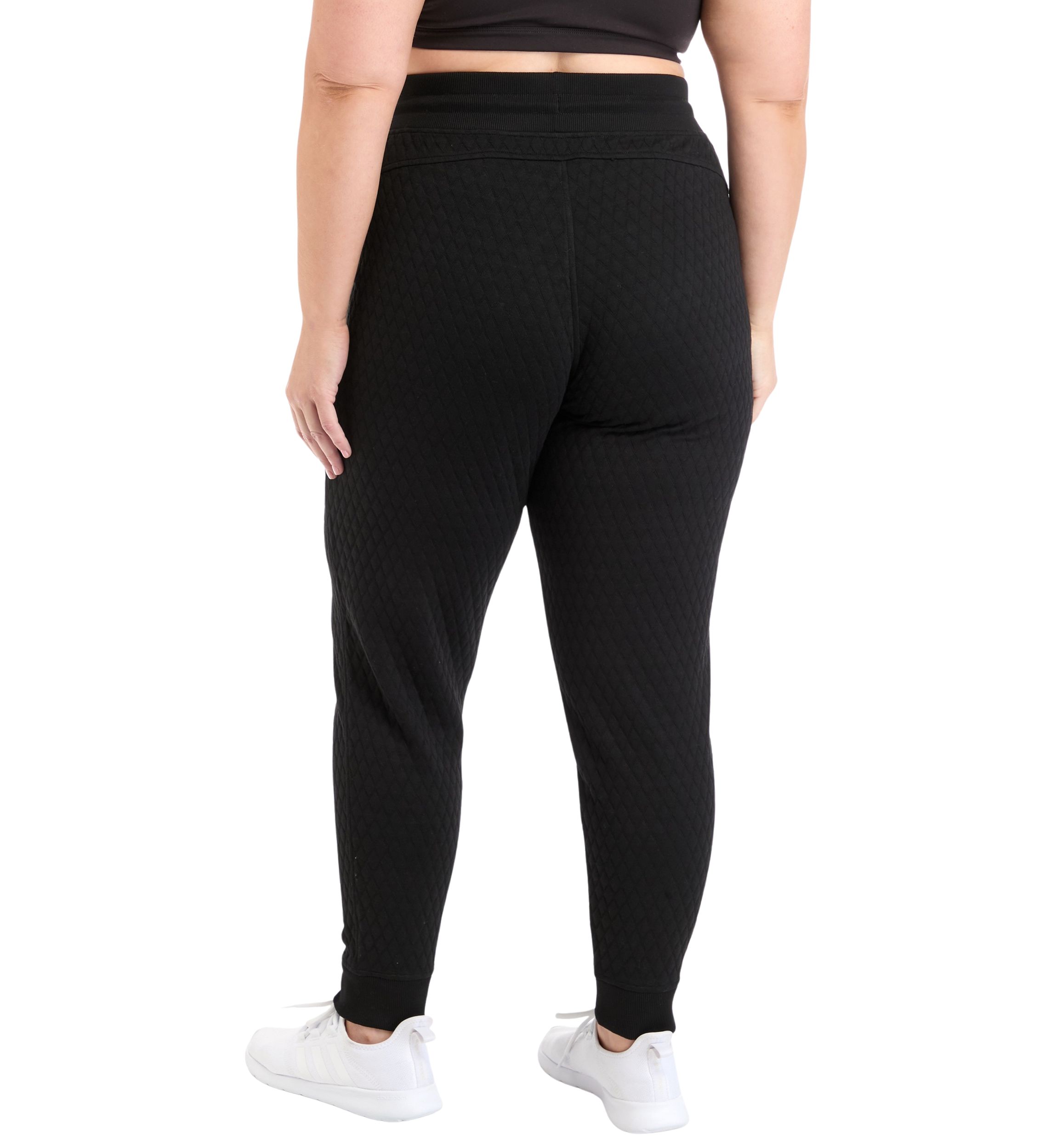 Plus Size Diamond Quilted Joggers with Pockets