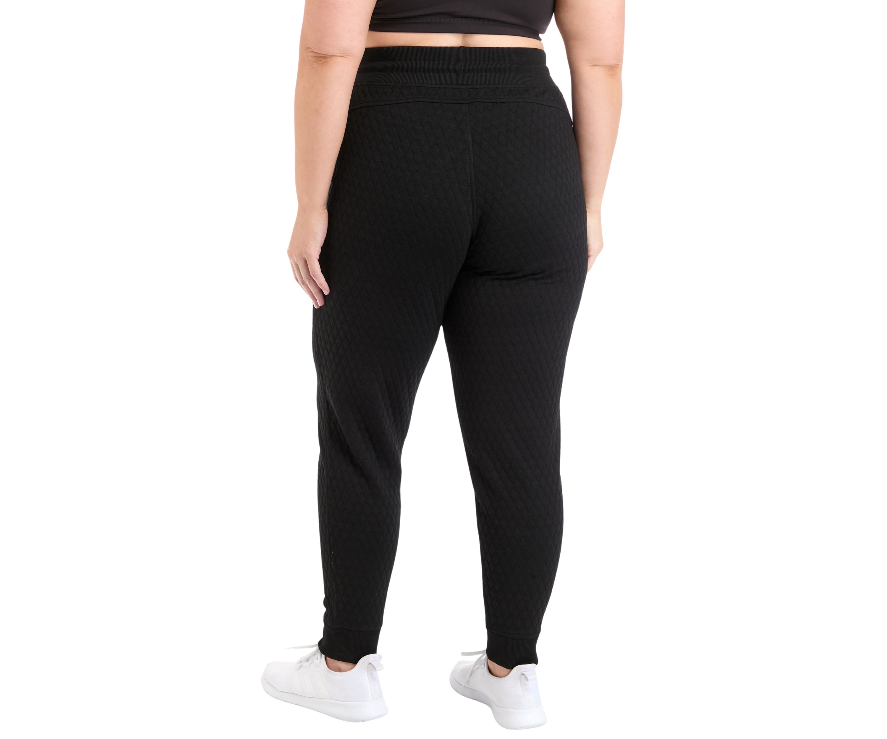 Plus Size Diamond Quilted Joggers with Pockets