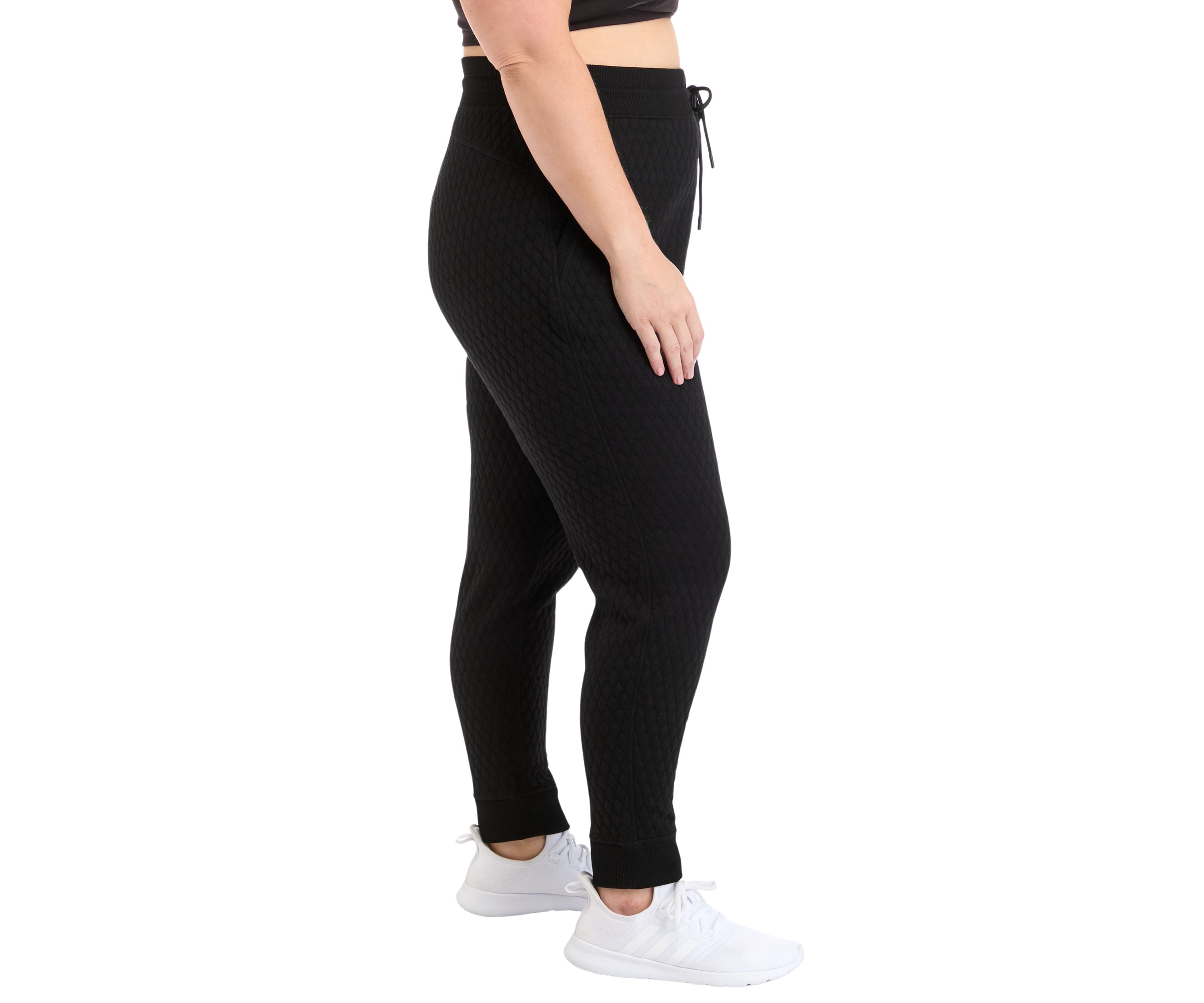 Plus Size Diamond Quilted Joggers with Pockets