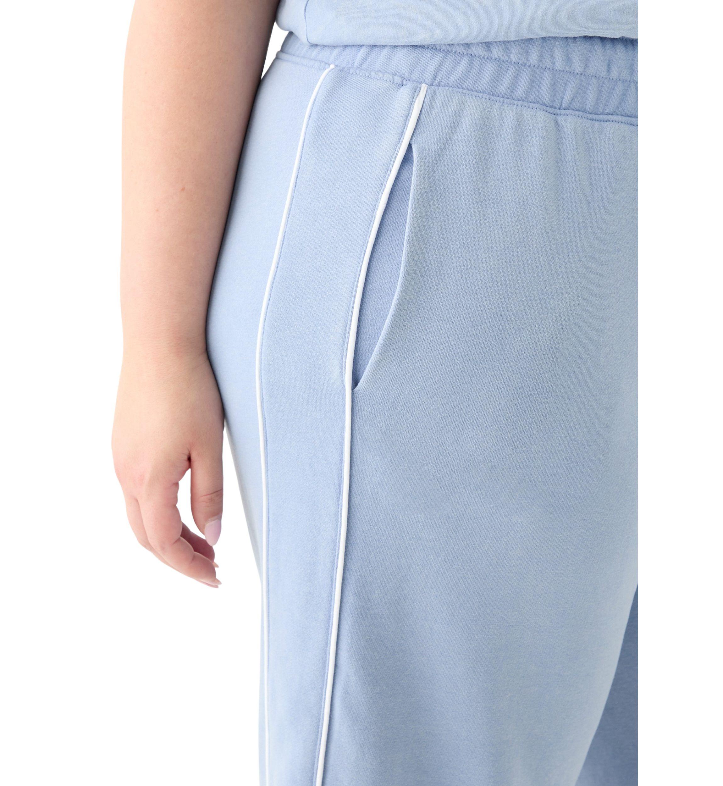 Plus Size Baby Wash Crop Capri Sweatpants