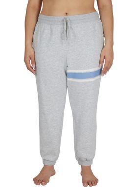 Yogalicious Women's Plus Size Terry Chill Vibes Printed Jogger Pants, 1X