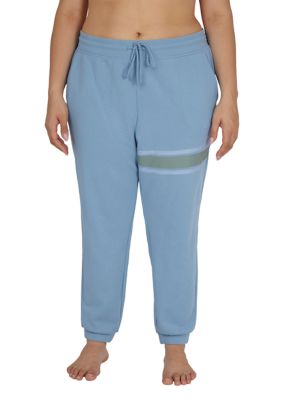 Yogalicious Women's Plus Size Terry Chill Vibes Printed Jogger Pants, 3X