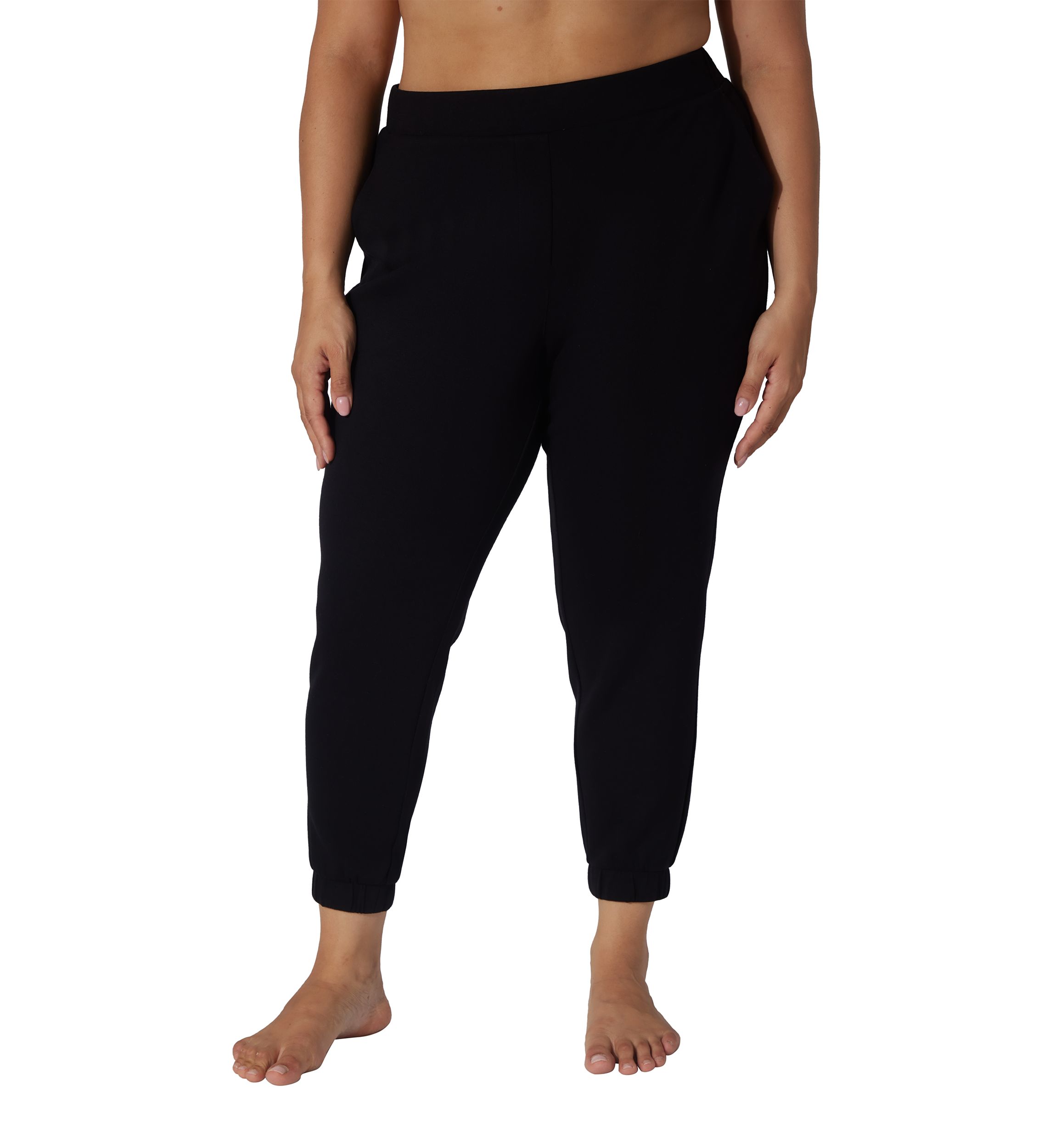 Plus Size Scuba Joggers with Faux Fly Back 