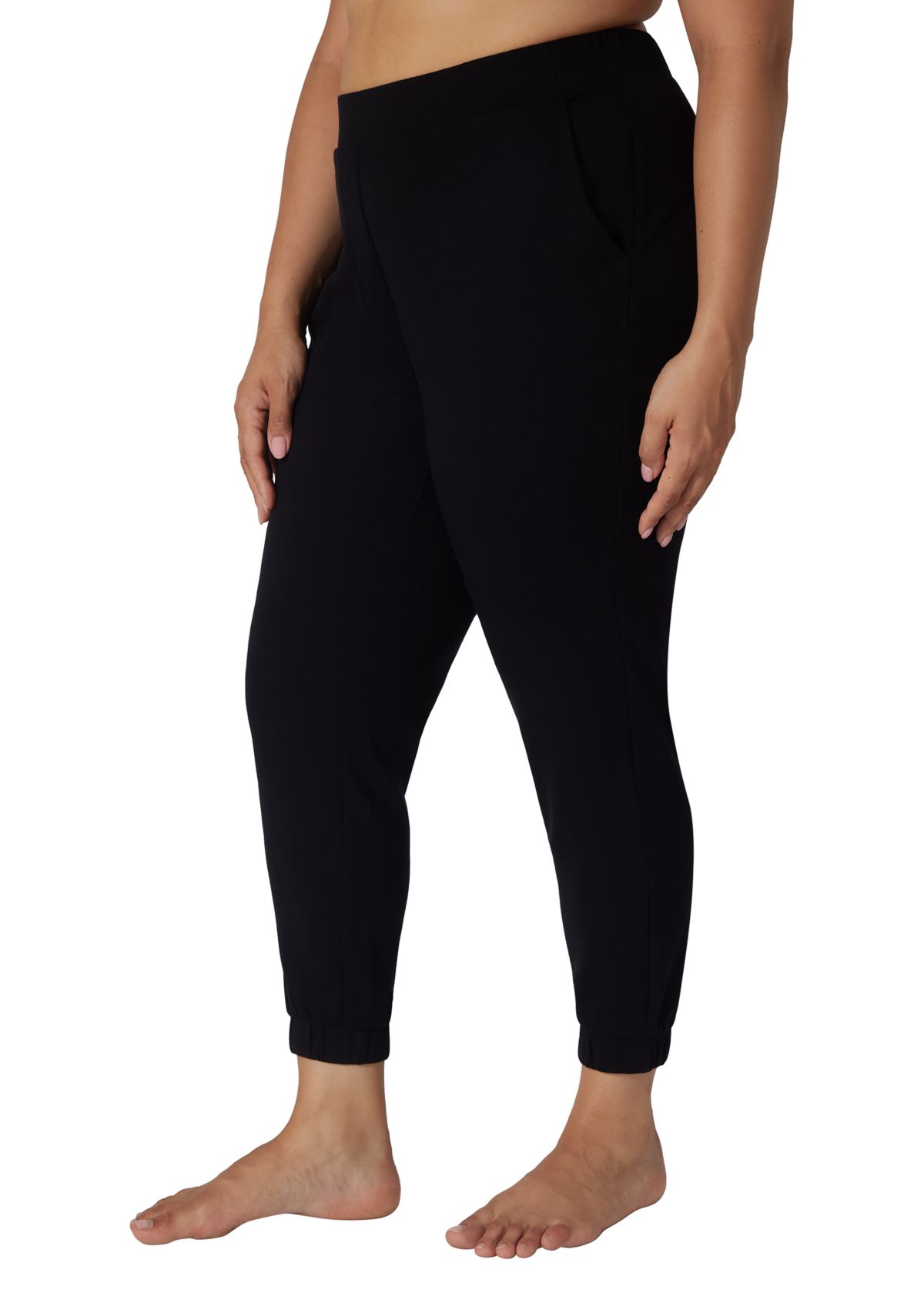 Plus Size Scuba Joggers with Faux Fly Back 